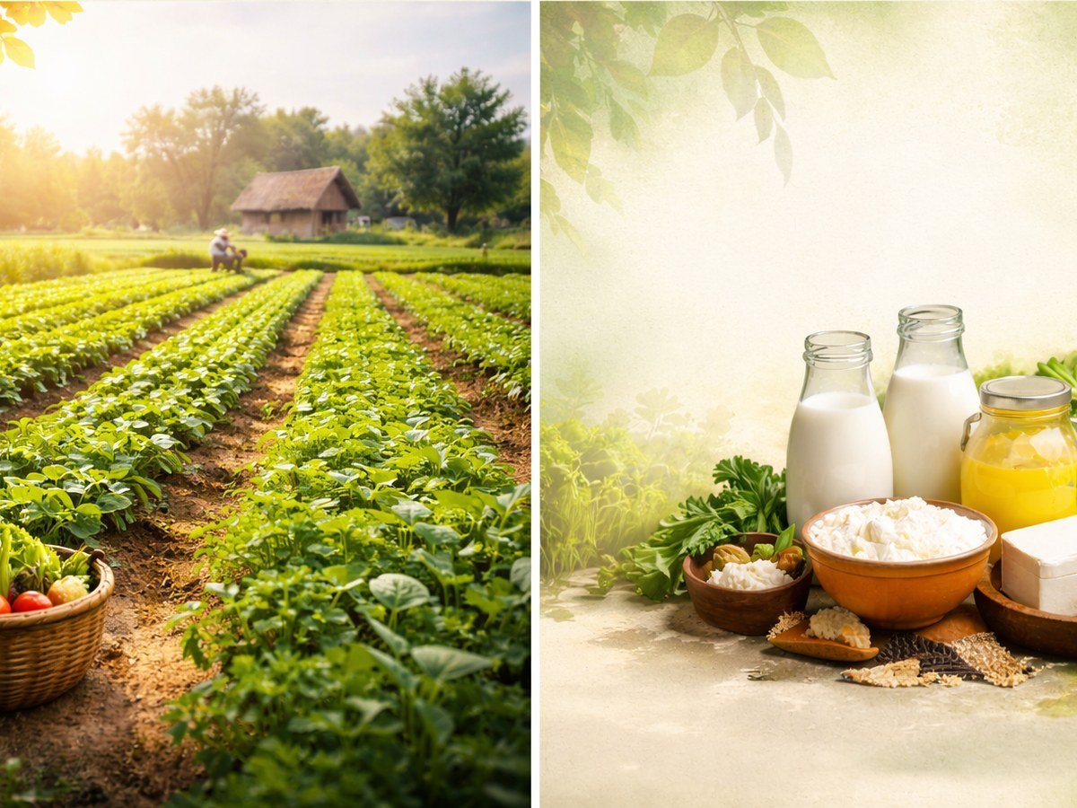 Organic farming and dairy unit