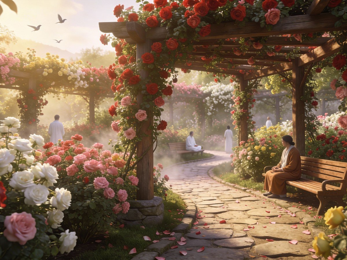 Rose garden meditation pathway